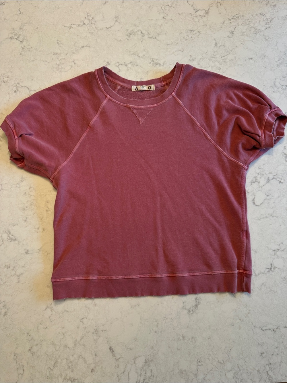 AMO Short Sleeve Crew Sweatshirt - Rose